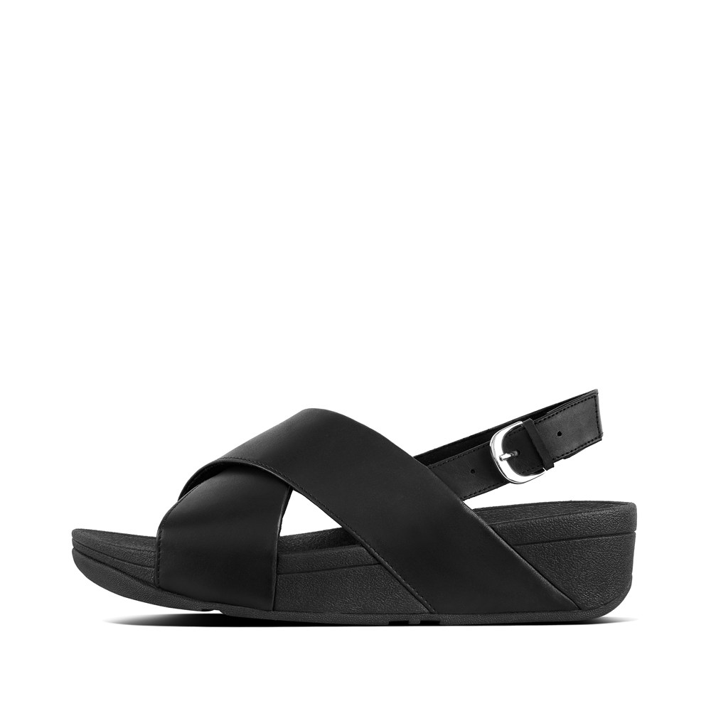 Fitflop Womens Sandals Black - Lulu Leather Back-strap - 78LHIABKN